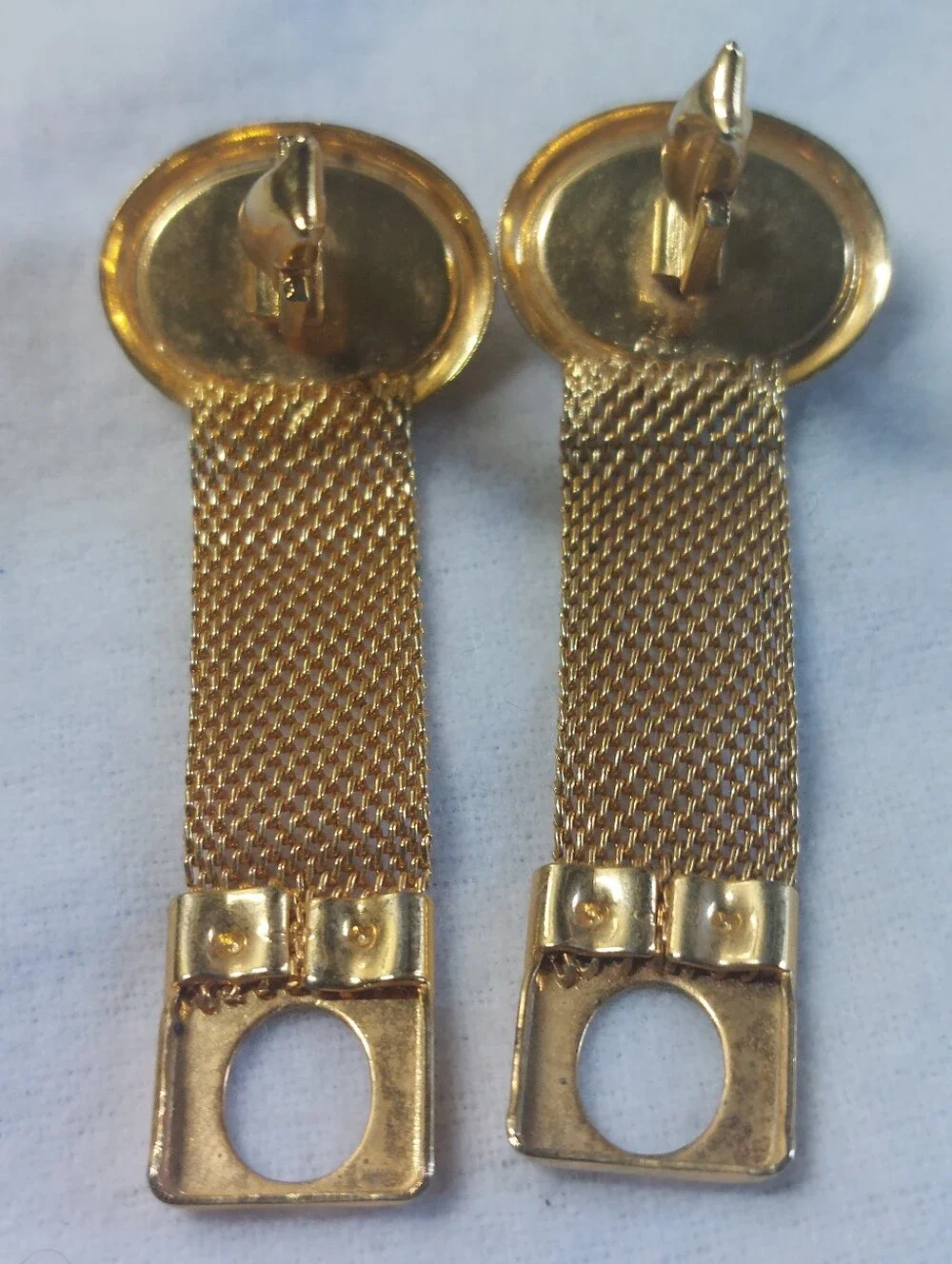 ​Vintage Sparkle Cufflink Bundle | Mesh Wrap & Black Druzy Style, Estate Jewelry